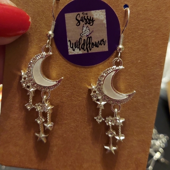 Hand Crafted Jewelry - Hand Crafted Moon Earrings